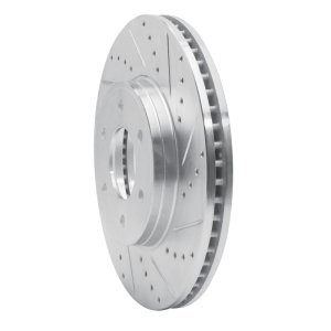Chevrolet TrailBlazer Brake Rotor (1) - Front Right - R1 Concepts - Drilled & Slotted - Silver - `06-`09